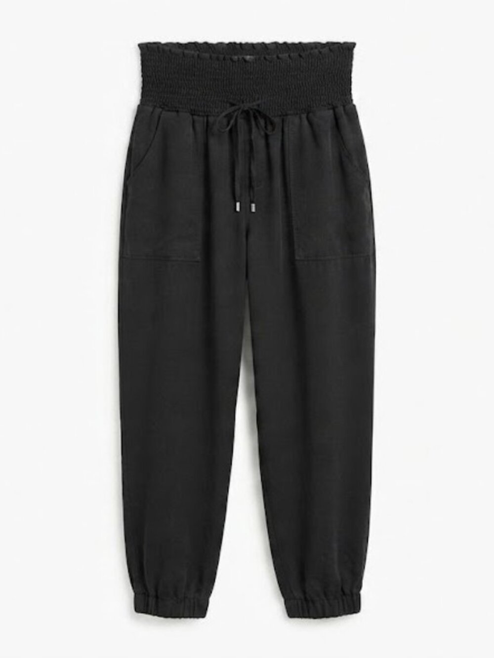 Ripe Black Smocked-Waist Boho Pants